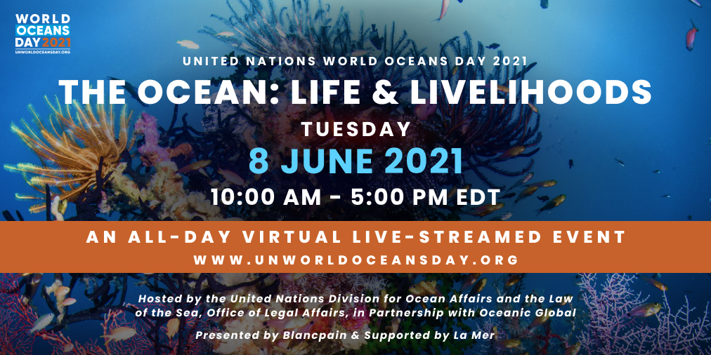 Save the Date by the United Nations for their 2021 World Oceans Day virtual event